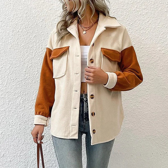 Women's Long Sleeve Jacket with Smooth Surface Look