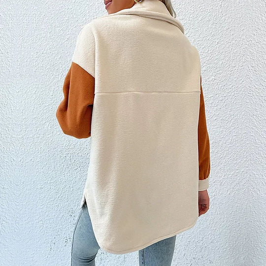 Women's Long Sleeve Jacket with Smooth Surface Look