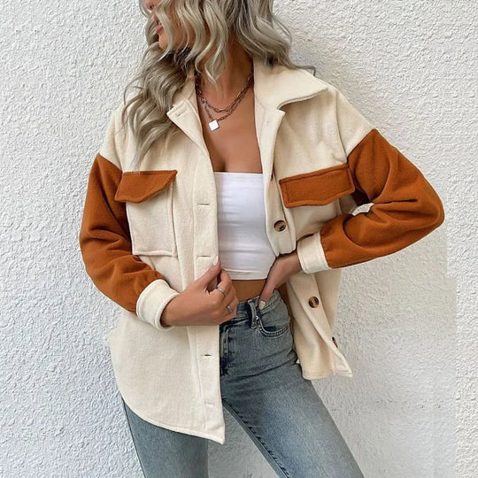 Women's Long Sleeve Jacket with Smooth Surface Look