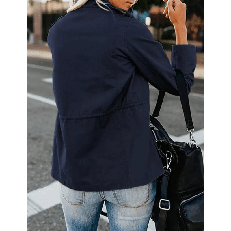 Utility Jacket Women – Elastic Waist & Flap Pockets