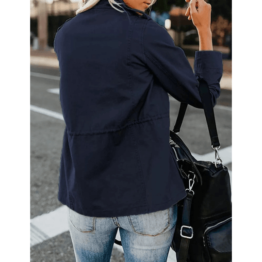Women's Pocketed Jacket with Smooth Surface Finish