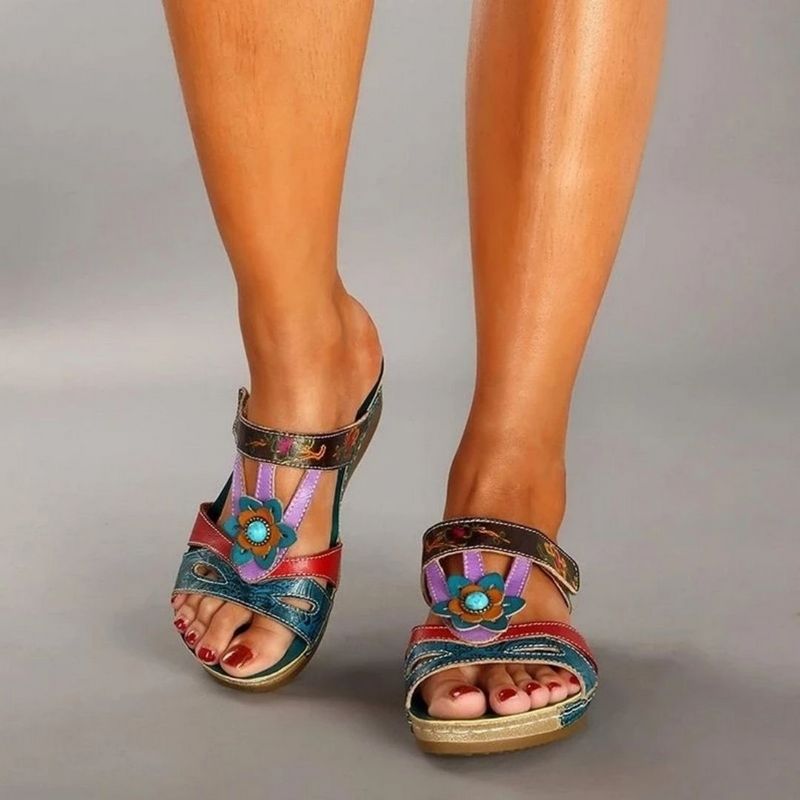 Women's Summer Sandals with Open Front and Secure Strap