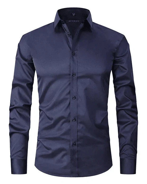 Wrinkle-Resistant Long-Sleeve Shirt for Men