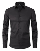 Ráncálló hosszú ujjú ing férfiaknak