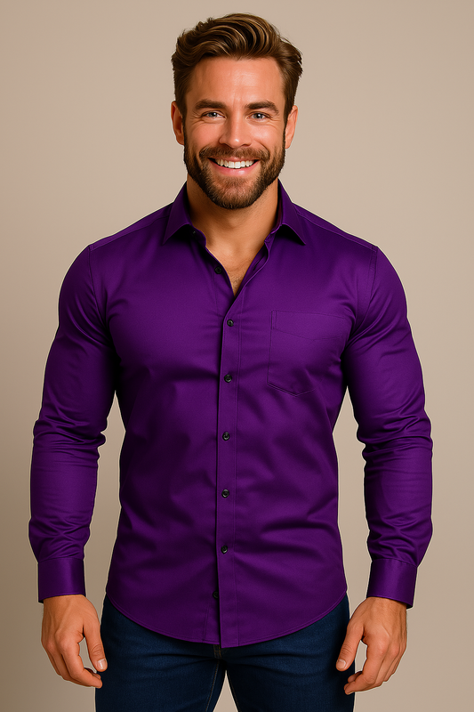 Wrinkle-Resistant Long-Sleeve Shirt for Men