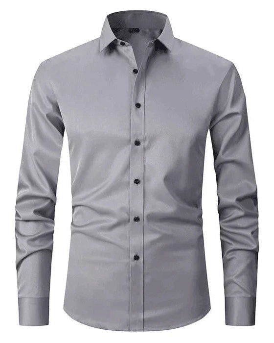Wrinkle-Resistant Long-Sleeve Shirt for Men