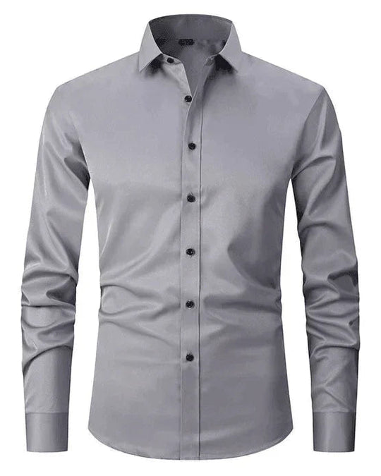 Wrinkle-Resistant Long-Sleeve Shirt for Men