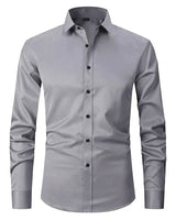 Ráncálló hosszú ujjú ing férfiaknak
