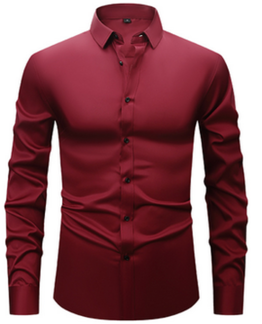 Wrinkle-Resistant Long-Sleeve Shirt for Men
