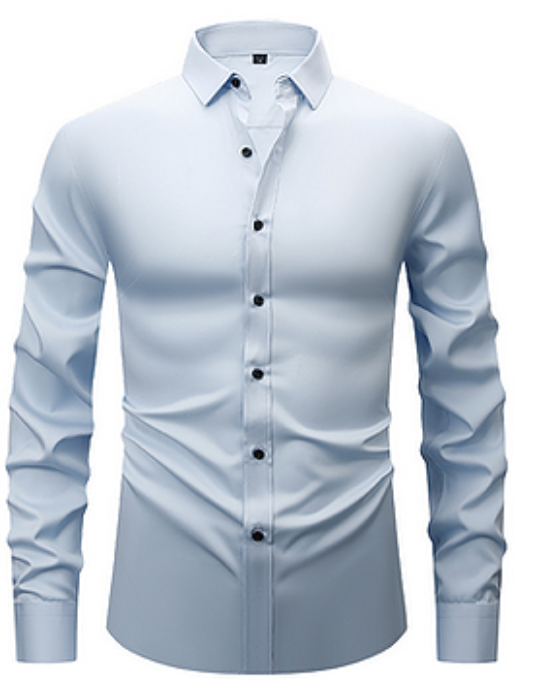 Wrinkle-Resistant Long-Sleeve Shirt for Men