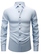 Ráncálló hosszú ujjú ing férfiaknak