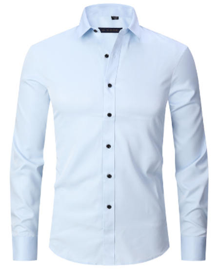 Wrinkle-Resistant Long-Sleeve Shirt for Men