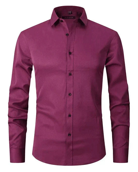 Wrinkle-Resistant Long-Sleeve Shirt for Men