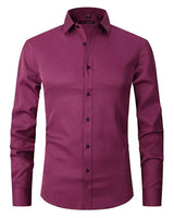 Ráncálló hosszú ujjú ing férfiaknak