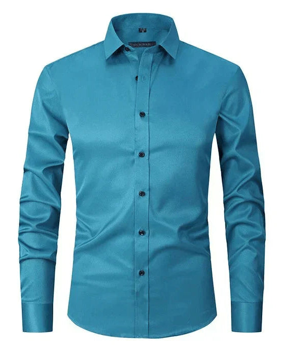 Wrinkle-Resistant Long-Sleeve Shirt for Men