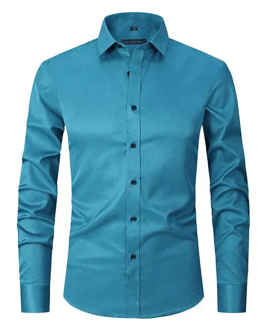 Wrinkle-Resistant Long-Sleeve Shirt for Men