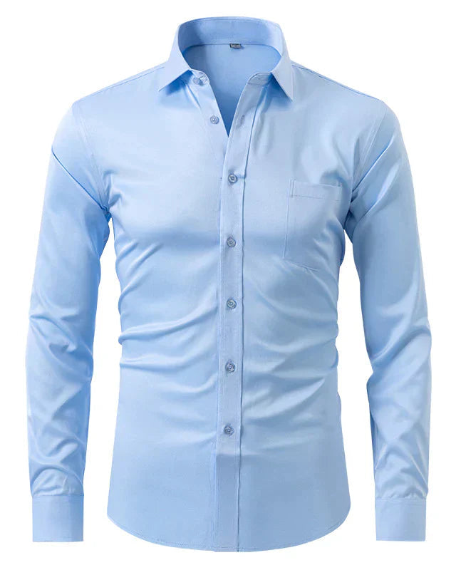 Wrinkle-Resistant Long-Sleeve Shirt for Men