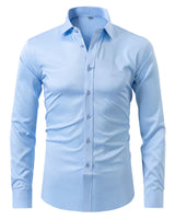 Ráncálló hosszú ujjú ing férfiaknak