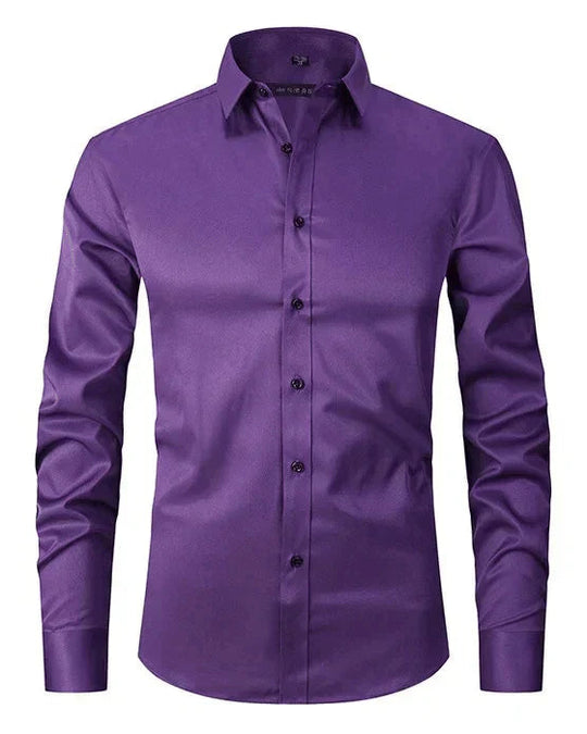 Wrinkle-Resistant Long-Sleeve Shirt for Men