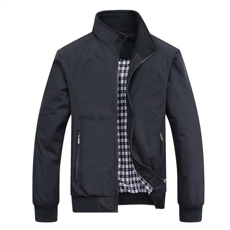 Bomber Jacket with Ribbed Cuffs for Men