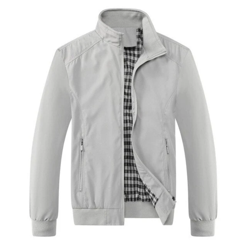 Bomber Jacket with Ribbed Cuffs for Men