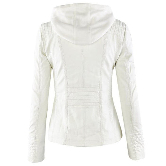 Zip-Up Biker Jacket for Women
