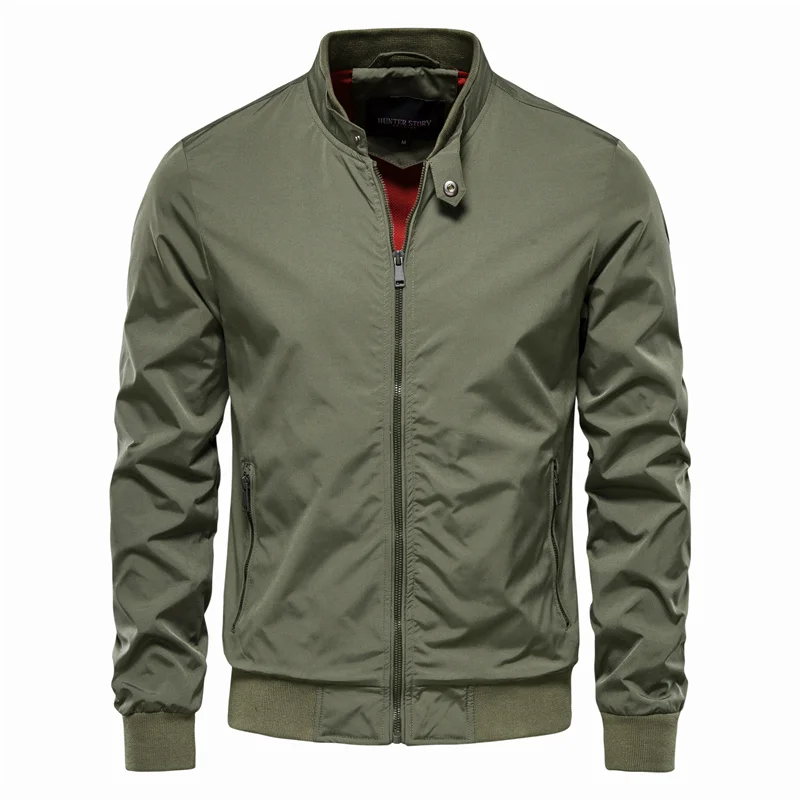 Bomber Jacket with Ribbed Trim for Men