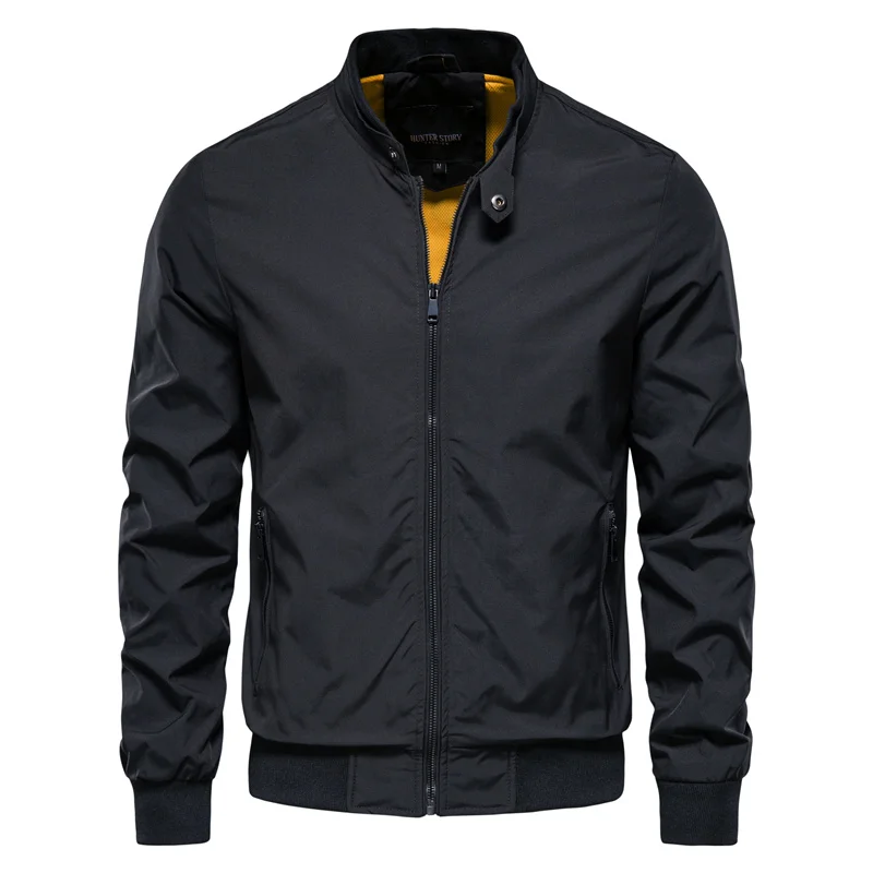 Bomber Jacket with Ribbed Trim for Men