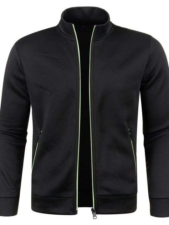 Zip Closure Sporty Jacket for Men