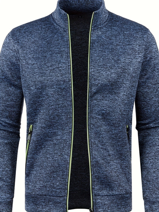 Zip Closure Sporty Jacket for Men
