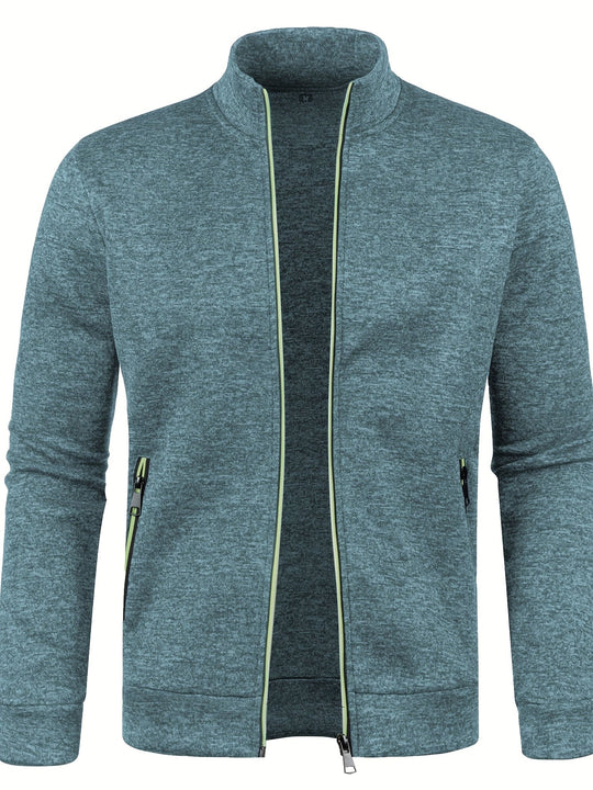Zip Closure Sporty Jacket for Men