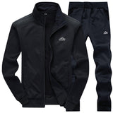 Tracksuit Set with Ribbed Trim for Men