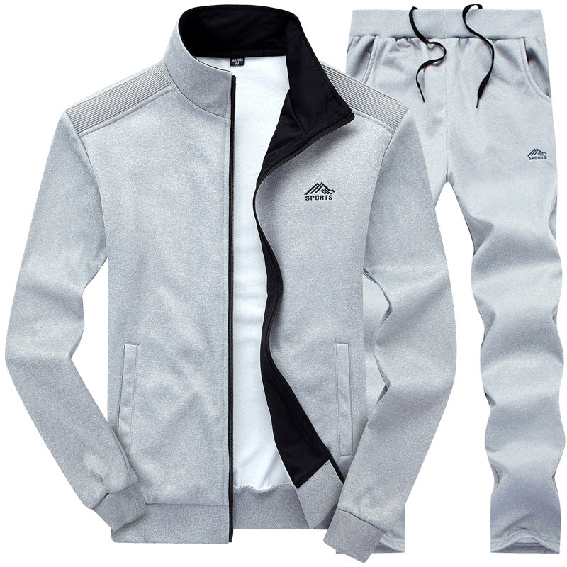 Tracksuit Set with Ribbed Trim for Men