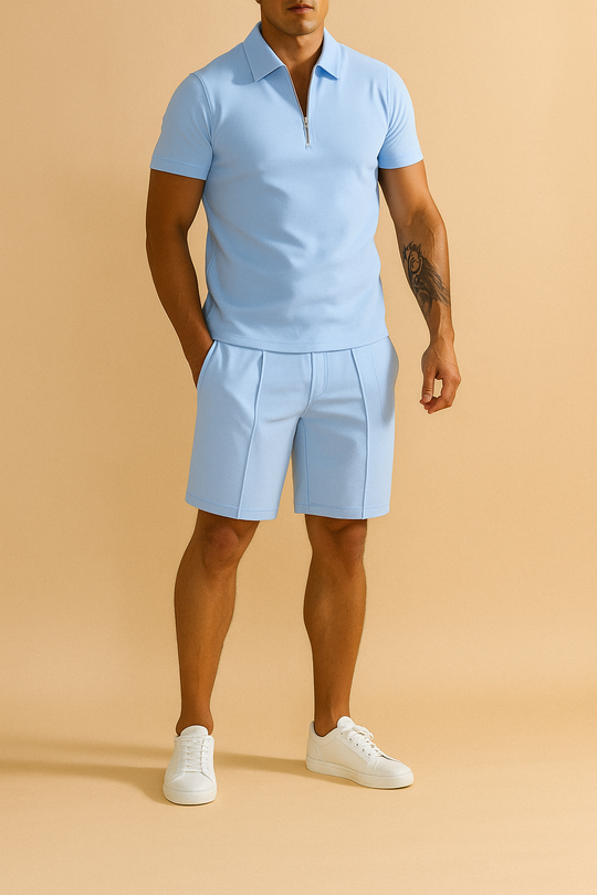 Men's Short Sleeve Polo & Shorts Summer Set