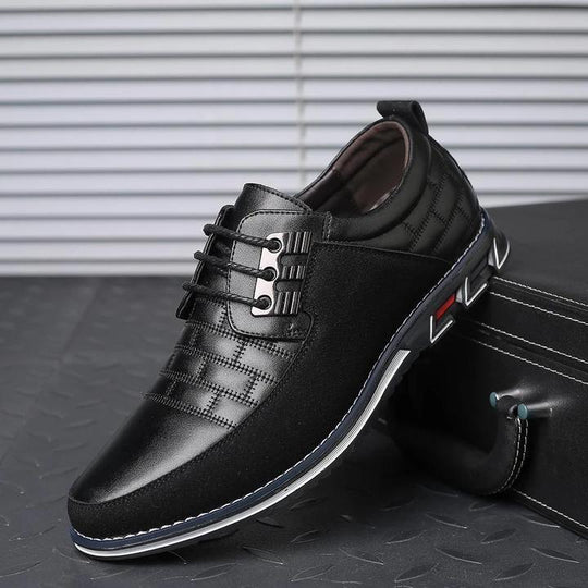 Lace-Up Derby Shoes Men – Quilted Upper & Thick Rubber Sole