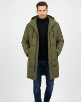 Image of Men's Hooded Long Puffer Coat