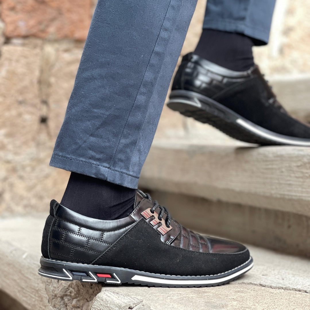 Lace-Up Derby Shoes Men – Quilted Upper & Thick Rubber Sole