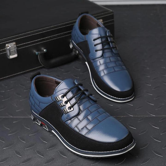 Lace-Up Derby Shoes Men – Quilted Upper & Thick Rubber Sole