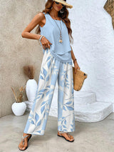 Image of Women's Sleeveless Floral Pant Set