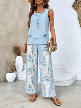 Image of Women's Sleeveless Floral Pant Set